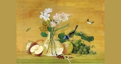 ₴ Купить репродукцию натюрморт художника | Овощи, цветы и фрукты | художник  Блумерс Арнольдус