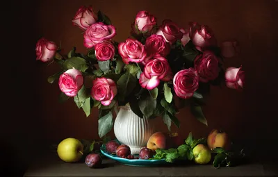 Натюрморт цветы и фрукты – купить на Ярмарке Мастеров – CO3UTRU | Картины,  Балашиха