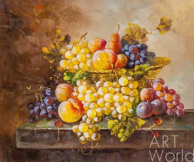 Картина маслом \"Натюрморт с фруктами в стиле барокко N4\" 50x60 MP201102  купить в Москве
