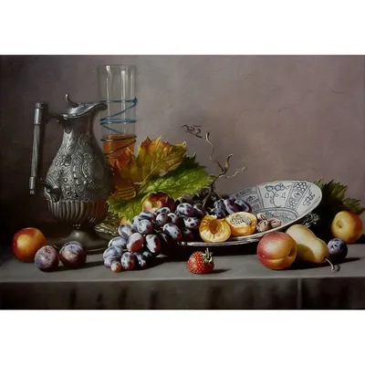 Купить картину Натюрморт с кувшином и фруктами в Москве от художника  Дыдышко Олег