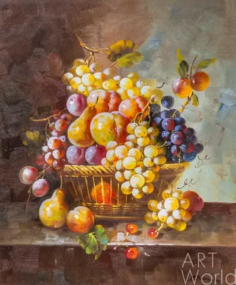 Картина маслом \"Натюрморт с фруктами в стиле барокко N3\" 50x60 MP201101  купить в Москве
