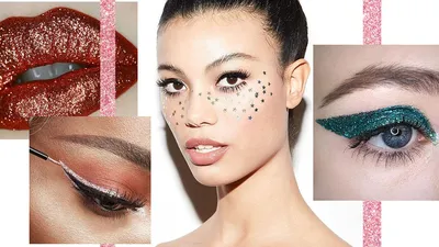 Макияж с блестками для глаз (век), губ и лица: 26 фото идей вечернего  макияжа с блестящими подводками и глиттером | Glamour