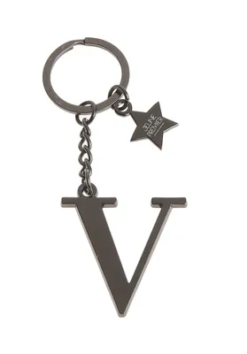 Брелок черный с буквой V - Keychain Letter Black V – Jeune Premier Россия