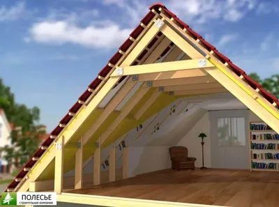 Крыша в деревянном доме -двускатная, с утеплением потолка