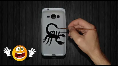 How to draw a scorpion on a phone case/ Как нарисовать скорпион на чехол  телефонa - YouTube