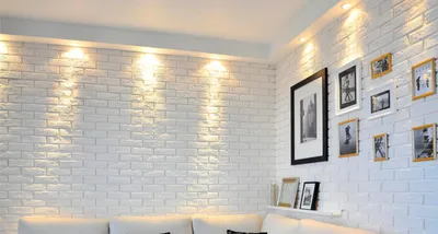 Отделка белой кирпичной стены своими руками для интерьера гостиной и  коридора