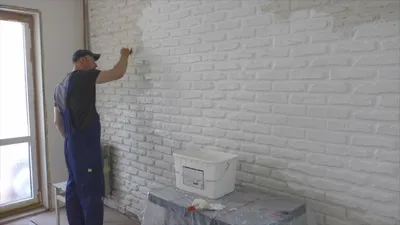 How to make imitation of brickwork on the wall? Continuation - YouTube