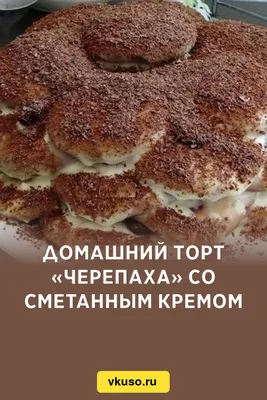 Домашний торт «Черепаха» со сметанным кремом, рецепт с фото — Вкусо.ру