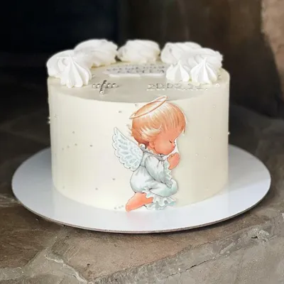 Безмастичный торт на крещение девочки купить на заказ в Москве с доставкой