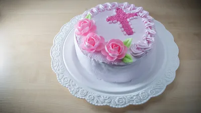 Торт на крестины (крещение) своими руками с йогуртовым кремом без  добавления сахара | Prosto Vkusno | Дзен