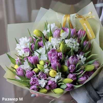 Букет из тюльпанов и нарциссов - заказать доставку цветов в Москве от Leto  Flowers