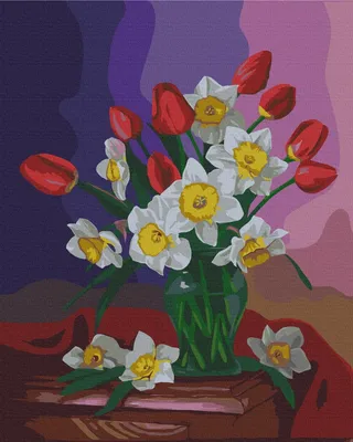 Весенний букет из тюльпанов и гиацинтов \"Свежий ветер\"