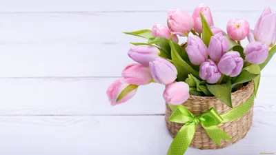 Обои Цветы Тюльпаны, обои для рабочего стола, фотографии цветы, тюльпаны,  бутоны, ваза Обои для рабочего стола, скачать обои картинки заставки на рабочий  стол.