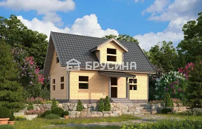 Дом из бруса 6х9 «Уютный», цена от 1179000 руб - строительство в Москве -  Брусина