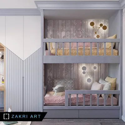 ≡ ➤ Современный дизайн маленькой комнаты для двух девочек ⋆ Фабрика мебели  «Mamka™» ᐈ Эксперт детского пространства