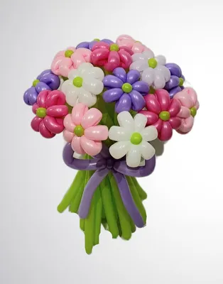 Большой букет цветов из воздушных шаров, разноцветный 17 шт купить в  интернет-магазине в Самаре