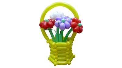 Корзина для цветов из воздушных шаров (ШДМ) - YouTube