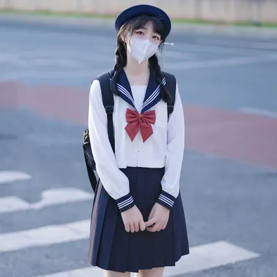 Японская школьная форма, белая, темно-синяя, школьная девушка, матросский  костюм, школьная униформа для девочек, школьная форма, женский сексуальный  костюм - купить по выгодной цене | AliExpress