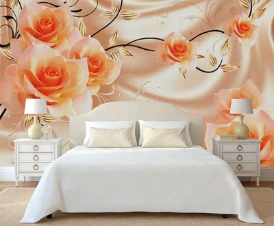 3Д Фотообои с цветами \"Оранжевые розы\": продажа, цена в Одессе. Фотообои от  \"SIRENAODESSA\" - 586508481