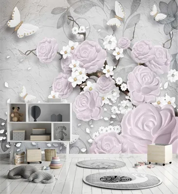Фотообои Dekor Vinil \"3D розы на сером фоне\" 300х260 см в Кемерове – купить  по низкой цене в интернет-магазине Леруа Мерлен