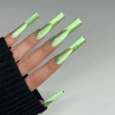 Набор 3D накладных ногтей, накладные ногти, кристалл, зеленый нефрит,  дизайн, французский длинный гроб, Типсы, искусственные ногти, набор -  купить по выгодной цене | AliExpress
