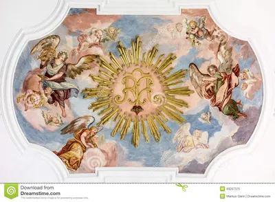 Ангелы фрески стоковое изображение. изображение насчитывающей католическо -  43207375
