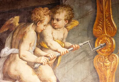 Два ангела - натуральная фреска в интернет магазине arte.ru. Фреска Два  ангела (2672)