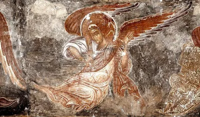 Ангелы Господни. Фрески церкви Спаса в Призрене, Косово и Метохия, Сербия.  Около 1348 года.