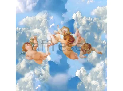 Сюжеты для потолков, ангелы в облаках | арт. 9145