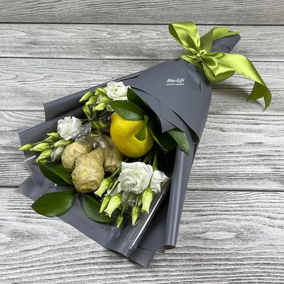Фруктовый букет с цветами «Чайный комплимент» — магазин подарков Макс-ГИФТ