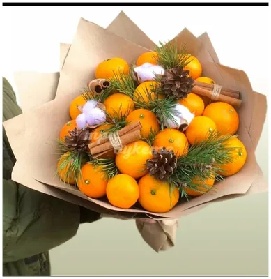 Фруктовый букет \"Мандариновое счастье\"подарочный набор новогодний подарок  детям взрослым — купить в интернет-магазине по низкой цене на Яндекс Маркете