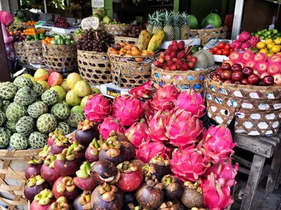 Утренний рынок на Бали. Идем покупать овощи и фрукты!
