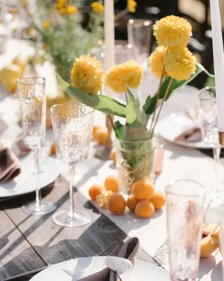 Красивая сервировка стола на свадьбу | Сервировка свадебного стола | Фото