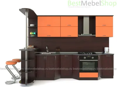 Кухня с барной стойкой Несс 6 в Липецке - 56550 р, доставим бесплатно,  любые цвета и размеры