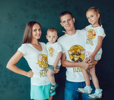 Футболки Фэмили Лук Family Look для всей семьи \"Семья мышек: папа, мама,  дочь, сын\" Push IT, цена 1260 грн — Prom.ua (ID#1376794364)