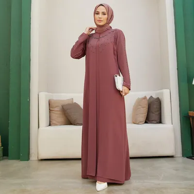 Купить Женское вечернее платье большого размера с камнем, исламский  мусульманский длинный хиджаб, одежда, новый сезон, высокое качество, модное  приглашение | Joom