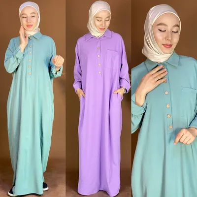 Рамадан ИД Дубай Abaya Турция мусульманский женский Шелковый Гладкий хиджаб  платье Musulmane Caftan исламский халат одежда Abayas Djellaba 2023 |  islamiyyat.com