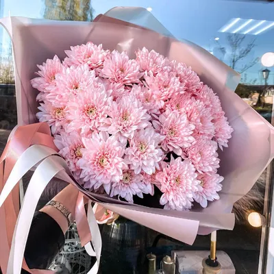 19 розовых кустовых хризантем в букете за 7 090 руб. | Бесплатная доставка  цветов по Москве