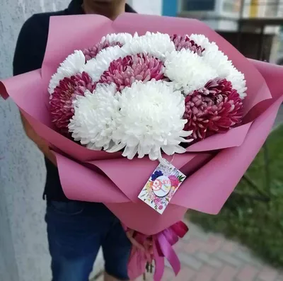 Купить Воздушный букет из 19 ромашковых хризантем №863 в Новосибирске