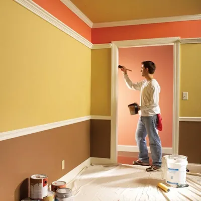 Покраска стен колером - 65 фото