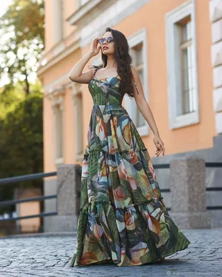 Стильные платья летние длинные - 87 фото