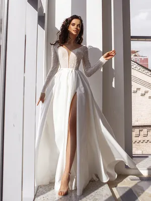 Платье в пол с атласной юбкой Natalia Romanova Фрайн — купить в Москве -  Свадебный ТЦ Вега