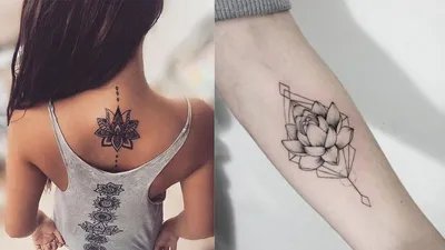 Татуировки с лотосом – 100 новых идей для девушек - TATUXA