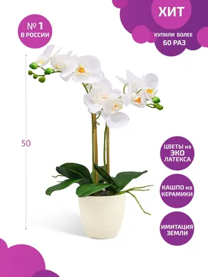 Искусственные цветы орхидея в кашпо в подарок для уюта дома Gerard de ros  29911793 купить в интернет-магазине Wildberries