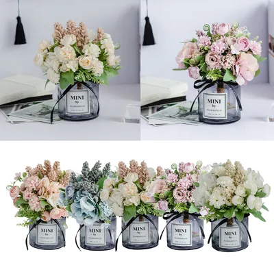 Шелк искусственное шампанское цветы букет с ваза спальня для дома и сада  свадебные Композиции украшение искусственные цветы - купить по выгодной  цене | AliExpress