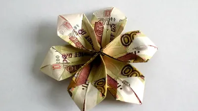 how to make a flower out of money with their hands / crafts of money -  YouTube