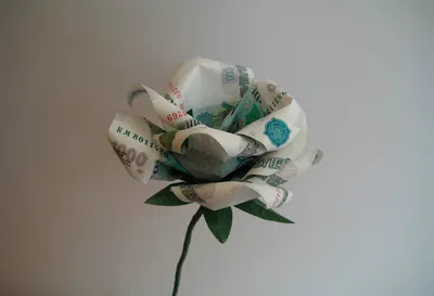 Как сделать оригами цветок из денежных купюр: схема складывания цветка из  бумажных денег