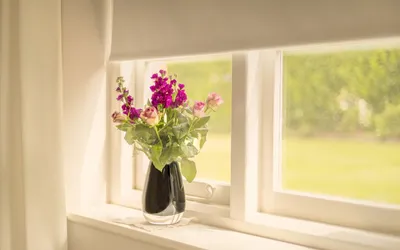 Открытое окно с цветами - 62 фото