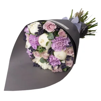 Пи: белые пионы, сиреневые розы и гвоздики, лаванда по цене 8461 ₽ - купить  в RoseMarkt с доставкой по Санкт-Петербургу