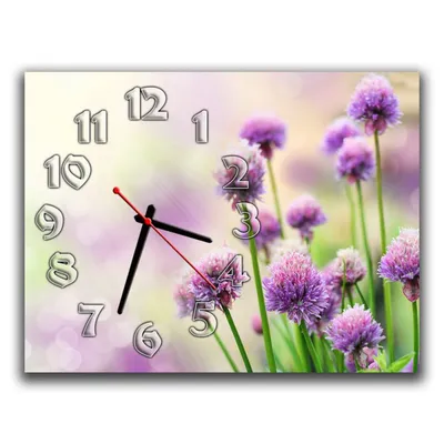 Настенные часы Цветы, 30х40 см - Купить декоративные настенные часы недорого
